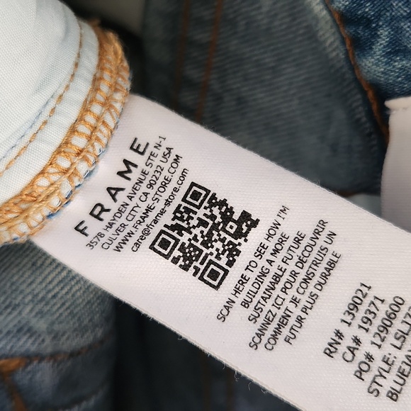 FRAME | Le Slouch Jeans Bluejay Rips Button Fly - Picture 13 of 16